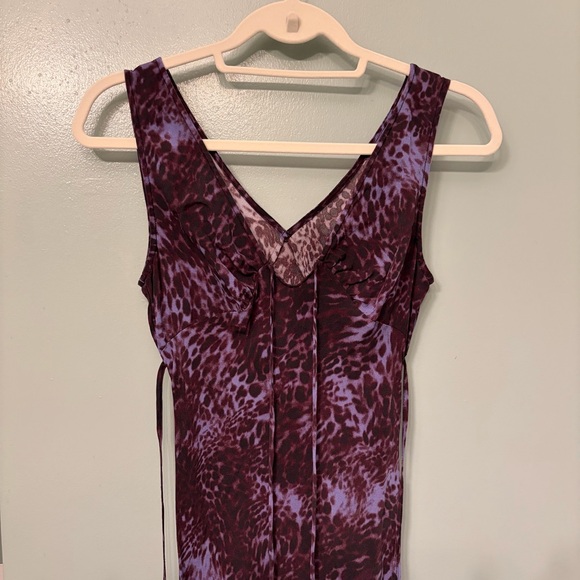 Realisation Par The Scarlet Purple Leopard Silk Midi Dress - Picture 3 of 6